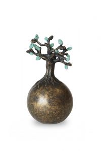 Mini-urne funéraire en bronze 'Arbre de vie'