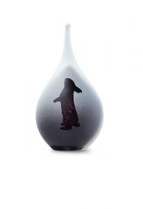 Mini-urne en verre cristal 'Lapin debout' goutte de différentes couleurs