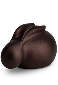 Urne funéraire lapin marron-bronze