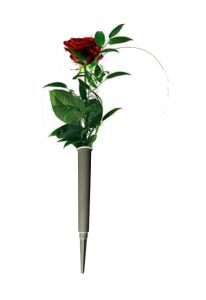 Vase funéraire en plastique pour un rose avec vis de fixation