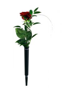 Vase tombe (pour 1 fleur) en plastique 20 cm avec Broche (gris / noir)