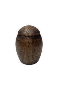 Petite urne funéraire en bois de chêne rustique