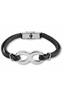 Bracelet porte-cendre en cuir tressé 'Infini'