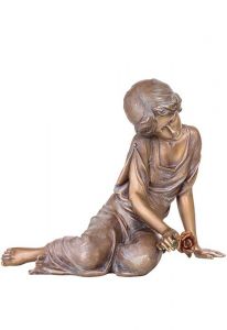 Statue commémorative endeuillé avec rose – 3D, libre, fixation en bas