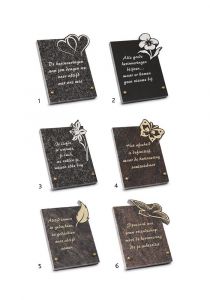 Plaque funéraire avec différents motifs