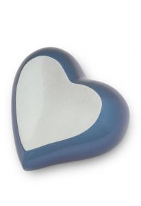 Mini-urne en laiton coeur bleu