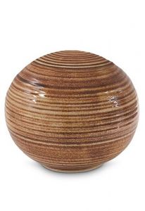 Mini urne pour cendres en porcelaine 'Sfera' - Brun rouille - peint à la main