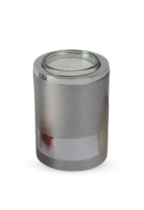 Petite Urne Funéraire en Aluminium 'Cylindre' 0,1 L Avec Bougeoir