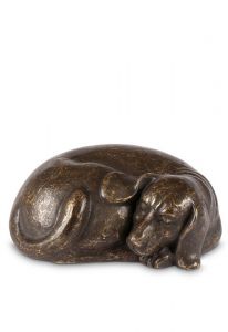 Mini-urne en bronze chien 'Repose en paix'