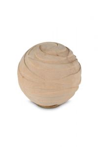 Mini-urne pour cendres 'Sfera' en bois de pin naturel