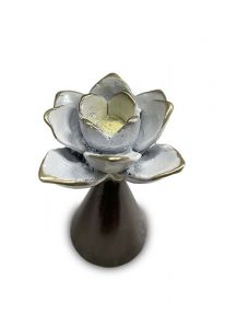 Sculpture mini-urne en bronze 'Fleur de lotus'