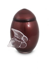 Mini-Urne en verre avec papillon rouge bordeaux