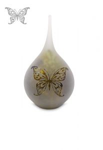 Mini-urne en verre cristal 'Papillon' goutte de différentes couleurs