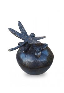 Petite Urne Funéraire en Bronze 'Libelle sur tranche'