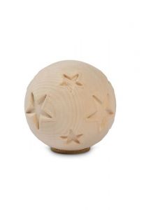 Mini-urne pour cendres 'Sfera' avec étoiles de mer en bois de pin naturel