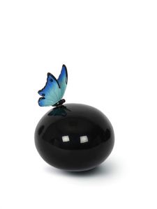 Mini urne en fibre de verre 'Papillon' bleu