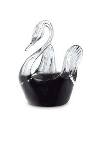 Mini-urne en verre cristal 'Cygne' marron noir