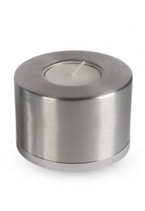 Petite Urne Funéraire en Aluminium mat 'Cylindre' 0,2 L Avec Bougeoir