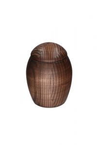 Petite urne funéraire en bois de chêne rustique