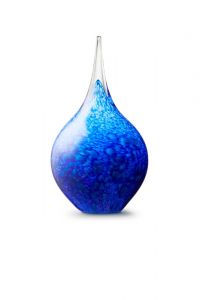 Mini-urne en verre cristal 'Memorie' goutte blue mixed opaque