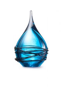Mini-urne en verre cristal 'Memorie' light blue