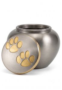 Urne pour chien avec deux empreintes de pattes