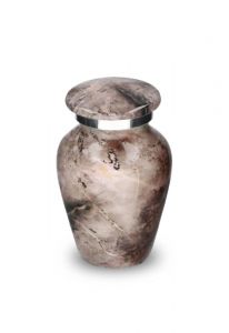 Petite urne cinéraire 'Elegance' aspect pierre naturelle rose