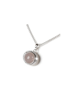 Pendentif pour cendres quartz rose argent (925)
