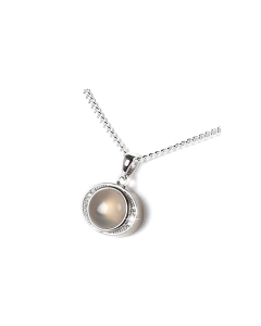 Pendentif pour cendres avec la pierre de lune blanc laiteux | argent (925)