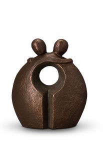 Petite Urne Funéraire en Céramique Bronze 'Adieu'