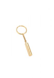 Porte-clé pendentif pour cendres 'Tube' doré