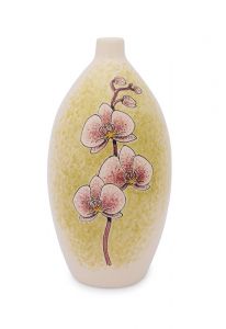 Petite urne funéraire artistique 'Orchidée' rose-blanc