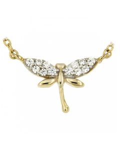 Collier symbole 'Odonata' en 14 carats or jaune