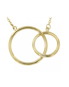 Collier symbole 'Double anneau entrecroisé' en 14 carats or jaune