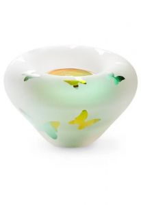 Mini-urne en verre cristal 'Papillons' bougeoir de différentes couleurs