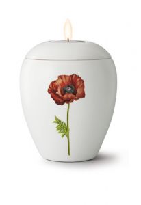 Mini-urne en céramique avec bougeoir 'Coquelicot'