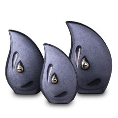 Mini-urne en céramique 'Larme' bleu