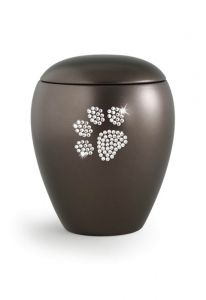 Urne-animal 'Empreinte de patte Swarovski' (couleurs et dimensions différentes)