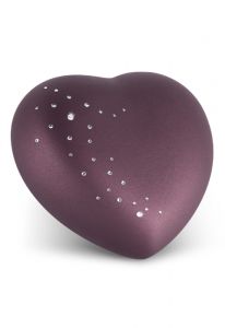 Mini-urne Coeur velvet avec ciel étoilé (plusieurs couleurs et tailles)