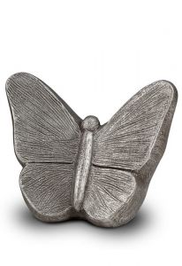 Urne funéraire artistique Papillon gris argent
