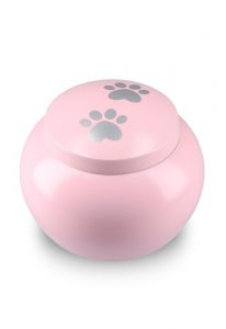Urne funéraire pour animal rose avec 2 empreintes, différentes tailles