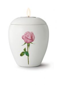 Mini-urne en céramique avec bougeoir 'Rose'