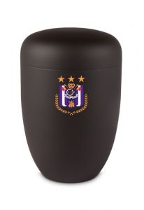 Urne funéraire en acier football avec logo de club personnalisé – noir