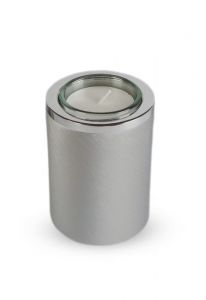 Petite Urne Funéraire en Aluminium 'Cylindre' avec Bougeoir
