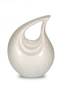 Urne cinéraire en aluminium 'Larme' beige brillant