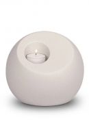Mini-urne en porcelaine 'Lumos' avec bougeoir blanc mat  