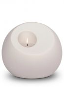 Urne en porcelaine 'Lumos' avec bougeoir blanc mat  