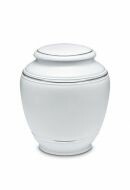 Mini-urne en porcelaine 'Classica' | Blanc mat avec double bordure platine