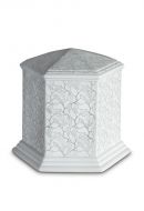 Urne funéraire en porcelaine 'Esagono' | Feuilles platine mates