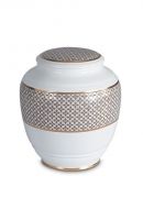 Mini-urne en porcelaine 'Classica' | Trèfles à quatre feuilles avec double bordure dorée